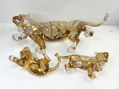 Swarovski SCS Crystal Tiger Family Set Standing Tiger & Two Cubs 2010 S282