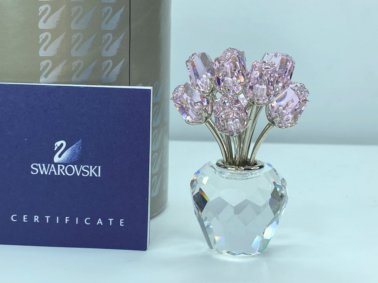 Swarovski Crystal - A Dozen Pink Roses Box S18