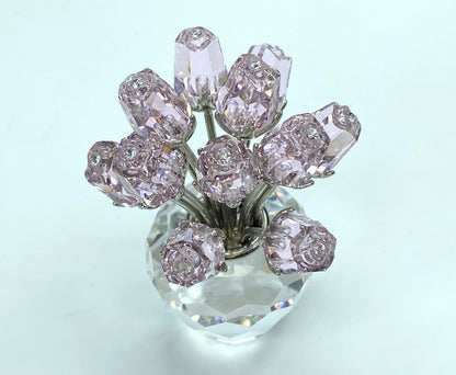 Swarovski Crystal - A Dozen Pink Roses Box S18