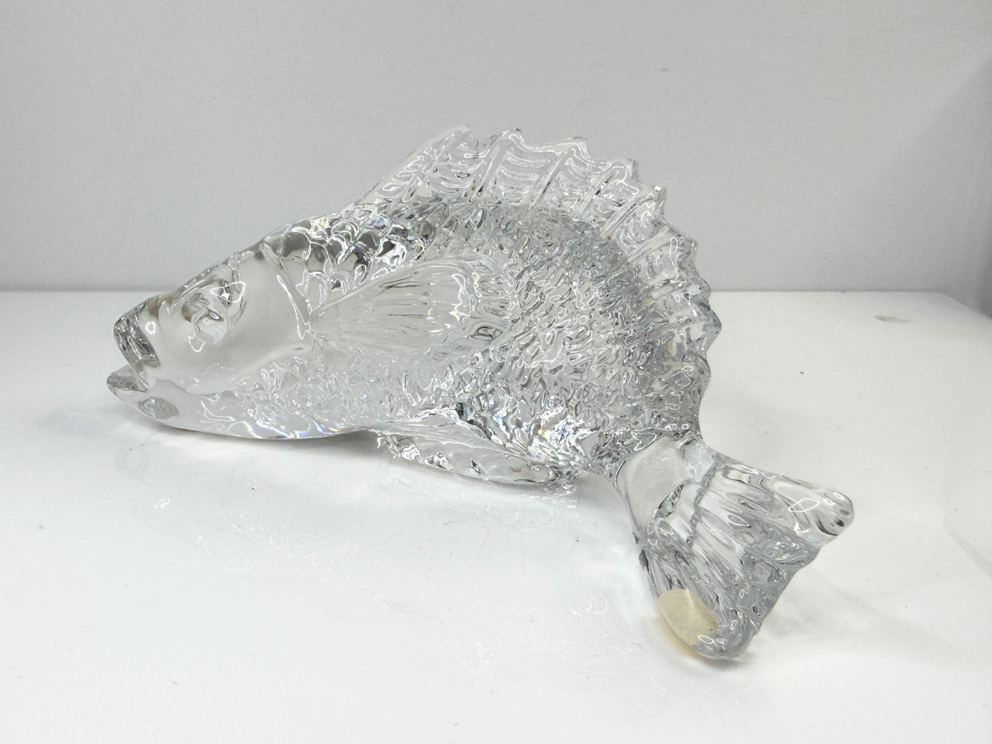 Vintage Baccarat Caprille Fish Clear Crystal Figurine France Art Glass A861