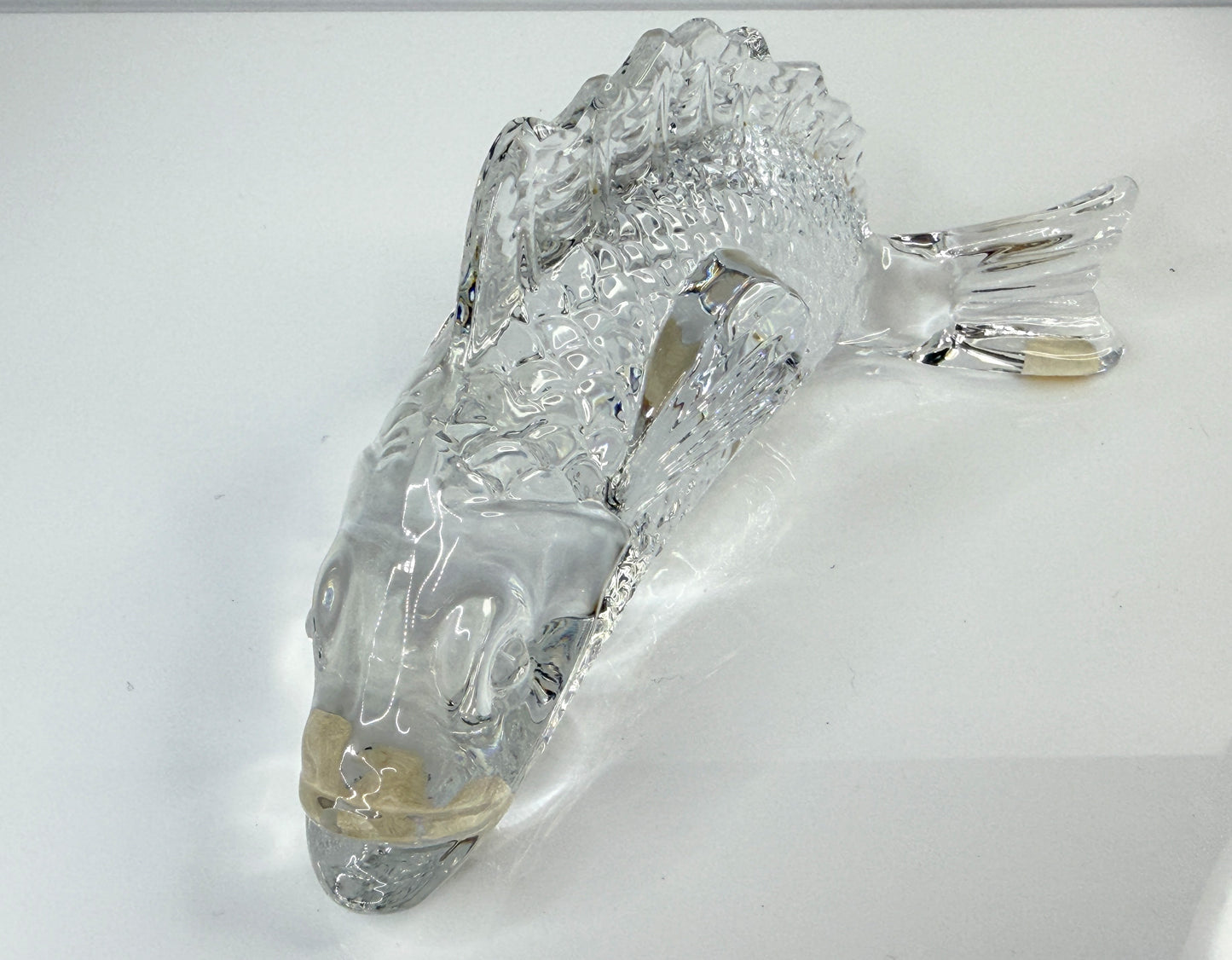 Vintage Baccarat Caprille Fish Clear Crystal Figurine France Art Glass A861
