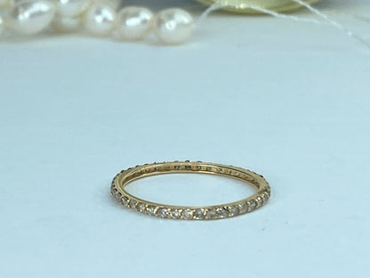 14K Rose Gold Pavé Diamond Eternity Ring, s10.5, JR970