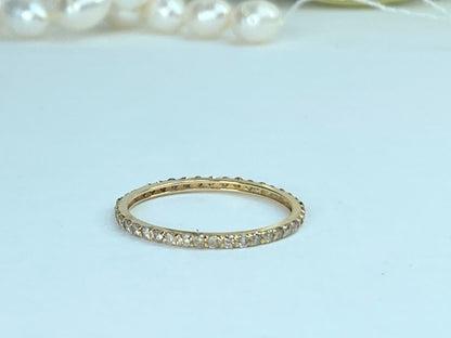 14K Rose Gold Pavé Diamond Eternity Ring, s10.5, JR970