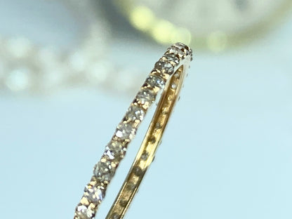 14K Rose Gold Pavé Diamond Eternity Ring, s10.5, JR970