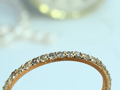 14K Rose Gold Pavé Diamond Eternity Ring, s10.5, JR970