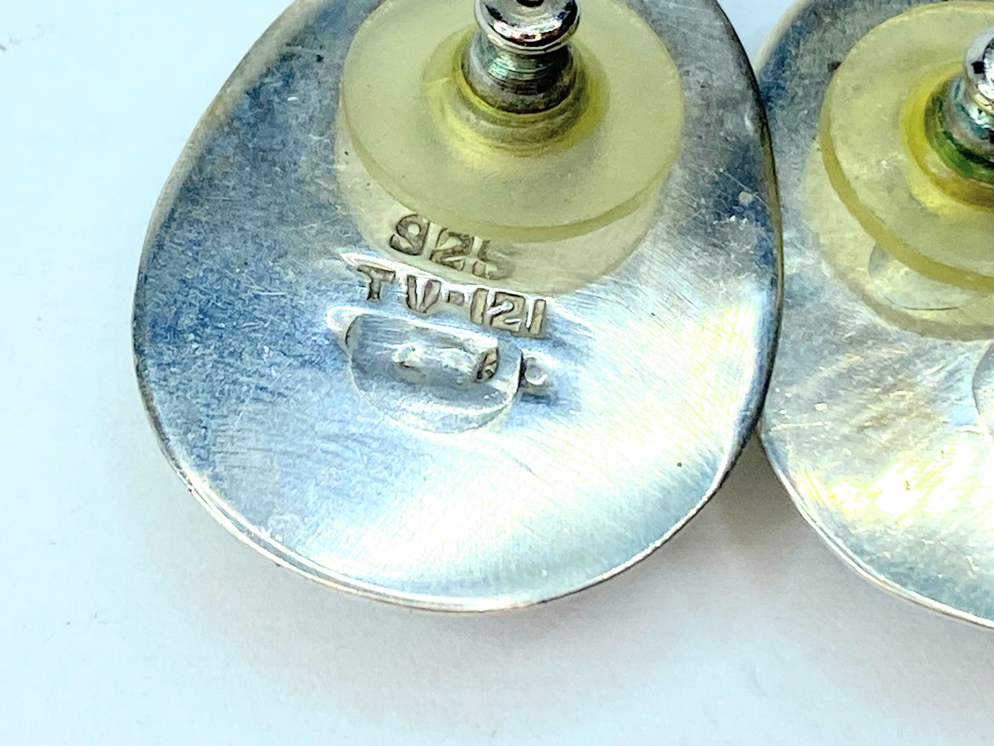 Sterling Silver 925 Pear shaped Black Onyx stud earrings.