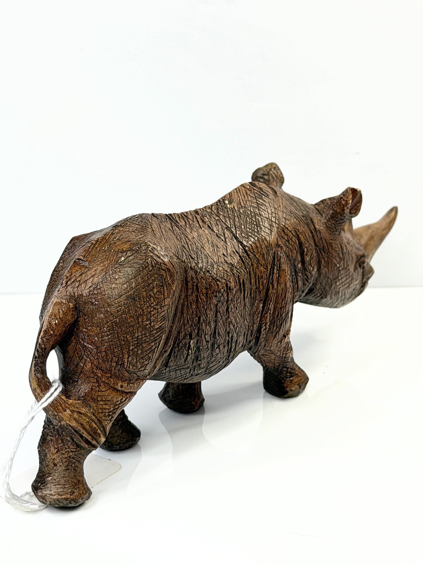Vintage Japanese Bronze Rhinoceros Miniature Sculpture 8.5" x 3" SS255