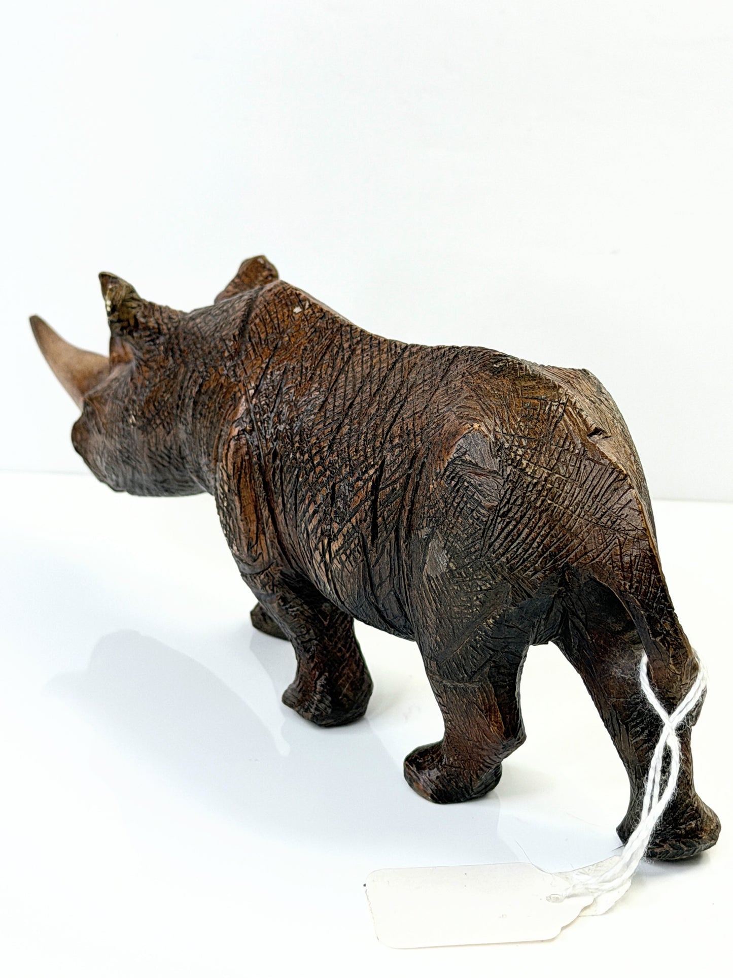 Vintage Japanese Bronze Rhinoceros Miniature Sculpture 8.5" x 3" SS255