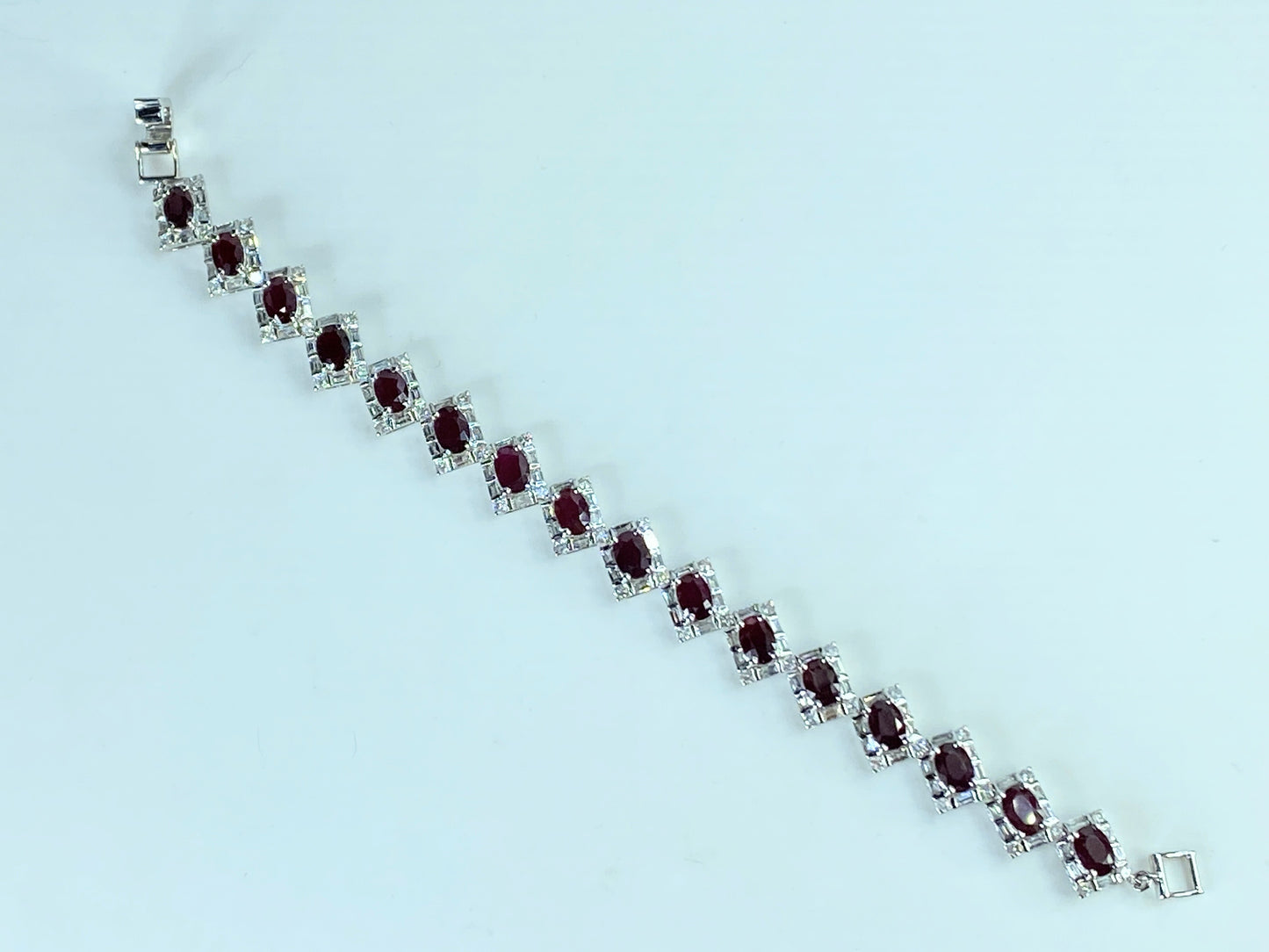 Certified 18K 7.04ct "Pigeon Blood" Ruby 5.75ct Diamond bracelet 14.4g JR423