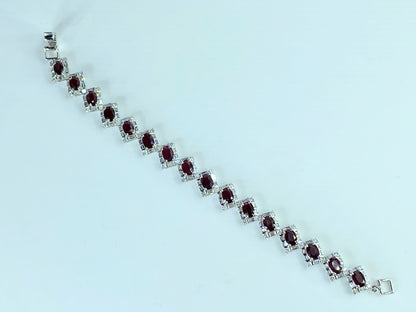 Certified 18K 7.04ct "Pigeon Blood" Ruby 5.75ct Diamond bracelet 14.4g JR423