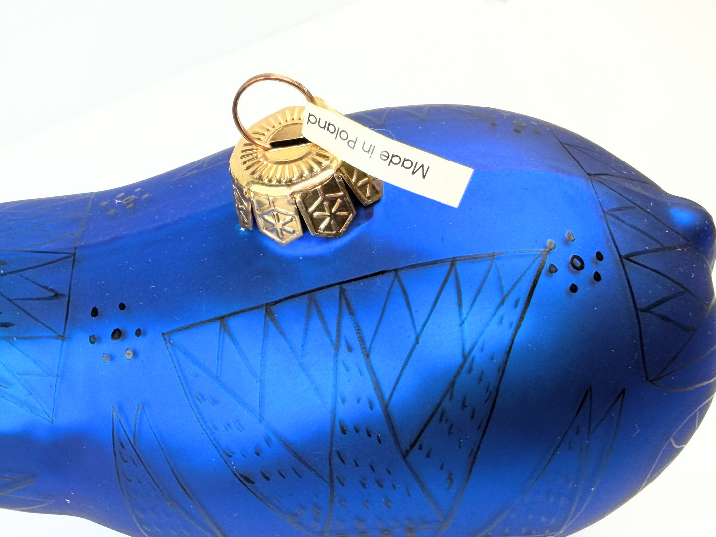 The Met Museum Glass William Hippopotamus Ornament Blue 6.0" XN97