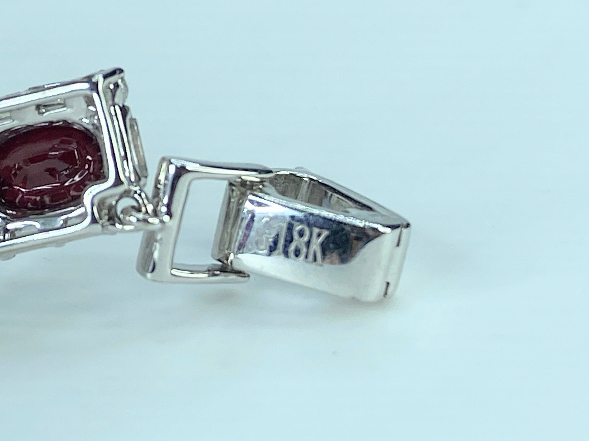 Certified 18K 7.04ct "Pigeon Blood" Ruby 5.75ct Diamond bracelet 14.4g JR423