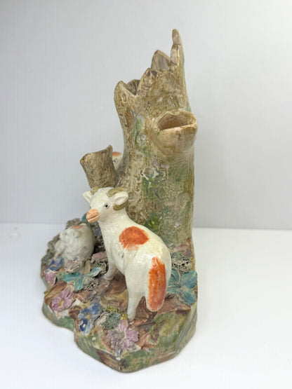 Antique Staffordshire Walton Sheep Spill Vase Tree Group c1820 A877