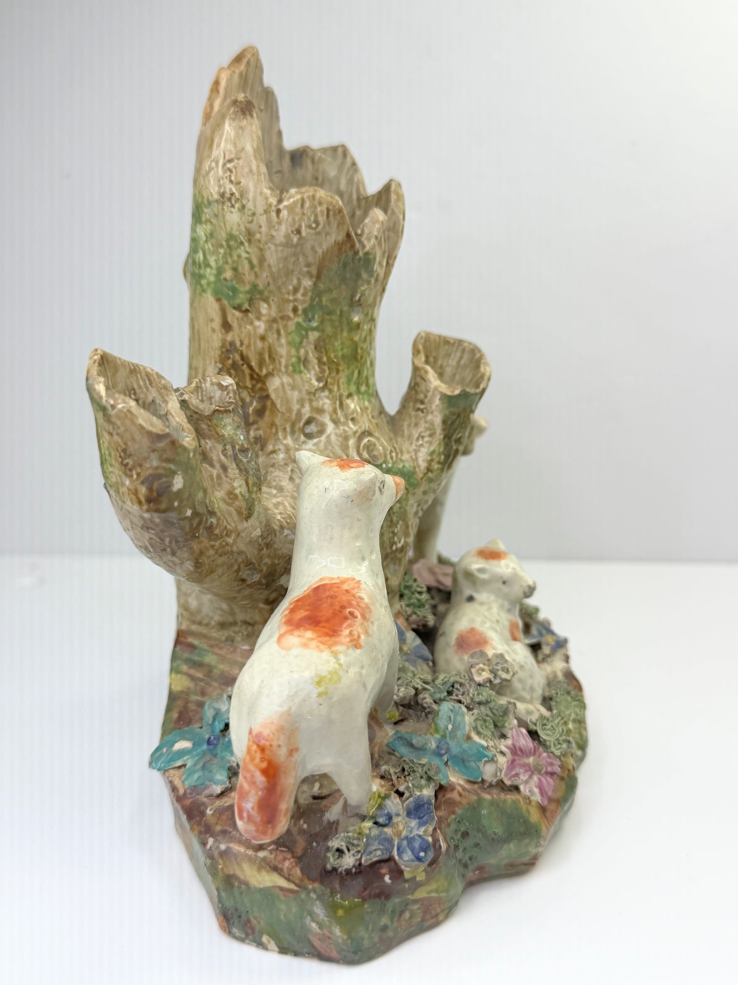 Antique Staffordshire Walton Sheep Spill Vase Tree Group c1820 A877