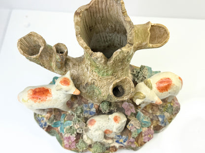 Antique Staffordshire Walton Sheep Spill Vase Tree Group c1820 A877