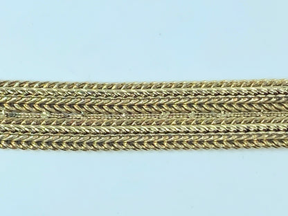 16.0mm Flexible Braided Multi-texture 14K sold gold bracelet