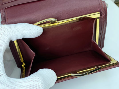 Cartier Must de Cartier Bordeaux/Leather Trifold Wallet W/Box GS367