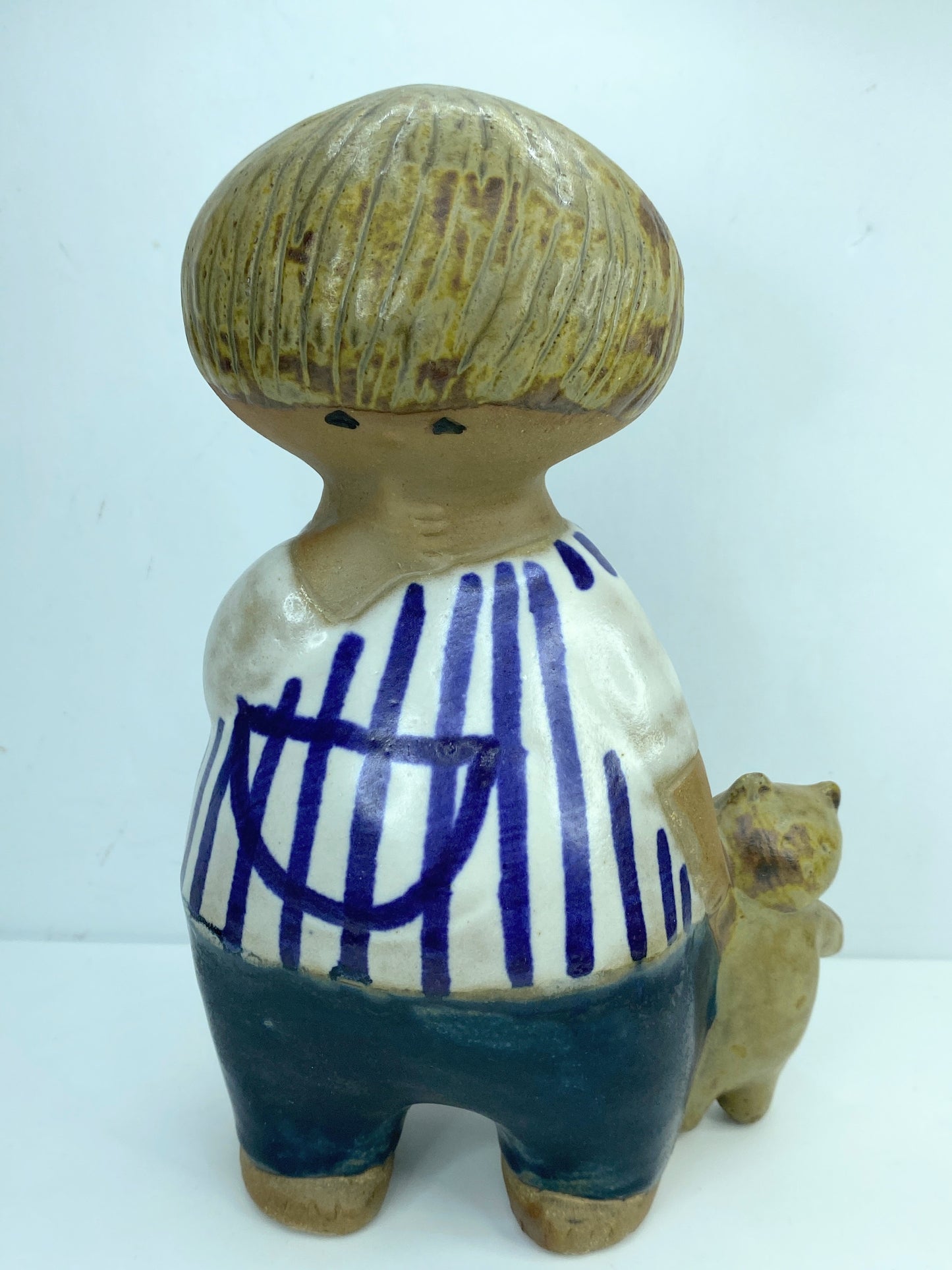 Signed Lisa Larson Gustavsberg Rare glazed ceramic figurine "Malin" 1960s A427