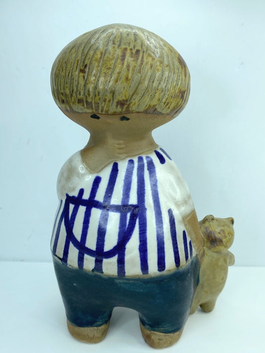 Signed Lisa Larson Gustavsberg Rare glazed ceramic figurine "Malin" 1960s A427