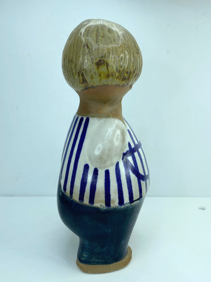 Signed Lisa Larson Gustavsberg Rare glazed ceramic figurine "Malin" 1960s A427