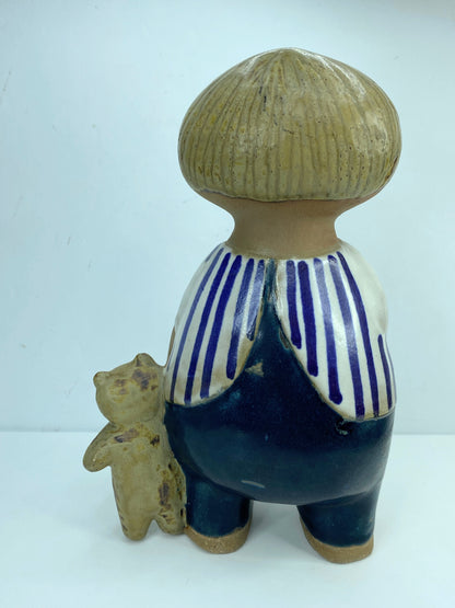 Signed Lisa Larson Gustavsberg Rare glazed ceramic figurine "Malin" 1960s A427