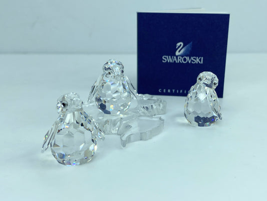 Swarovski crystal Penguin babies (set of 3) 209588 with "ice" place COA S162