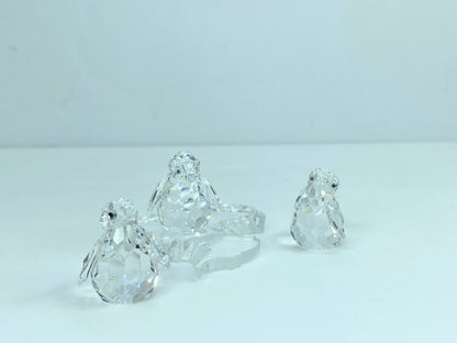 Swarovski crystal Penguin babies (set of 3) 209588 with "ice" place COA S162