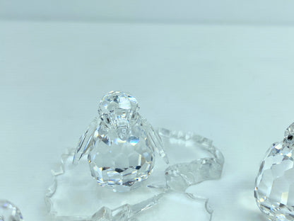 Swarovski crystal Penguin babies (set of 3) 209588 with "ice" place COA S162