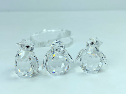 Swarovski crystal Penguin babies (set of 3) 209588 with "ice" place COA S162