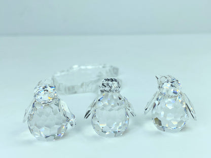 Swarovski crystal Penguin babies (set of 3) 209588 with "ice" place COA S162
