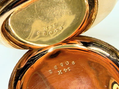 Antique Elgin 14K Gold 15 Jewel Fancy Hunter Case Pocket Watch Running SS267