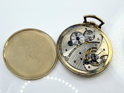 Antique Gruen Veri-Thin 14K Solid Gold 17 Jewel Pocket Watch Runs SS268