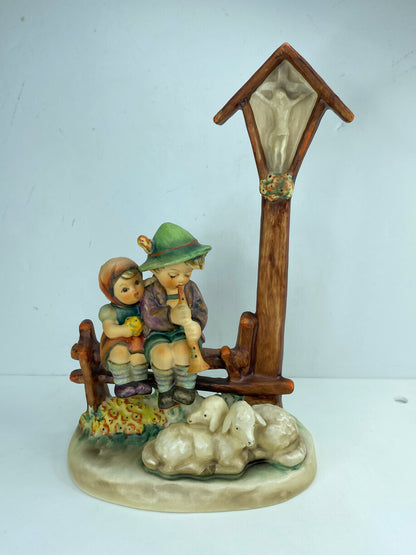 M.J. Hummel #26/2 TMK7 Eventide Boy & Girl on Fence w/ Station of Cross A472