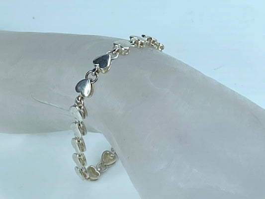 Tiffany & Co Sterling silver Heart Bracelet 8.1g 7.25" JR290