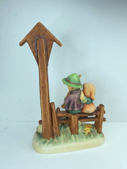 M.J. Hummel #26/2 TMK7 Eventide Boy & Girl on Fence w/ Station of Cross A472
