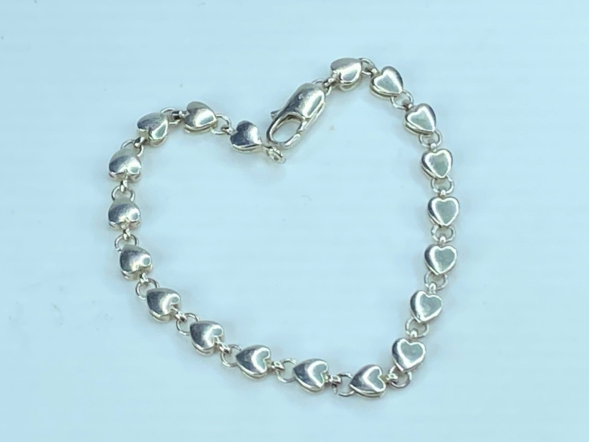Tiffany & Co Sterling silver Heart Bracelet 8.1g 7.25" JR290