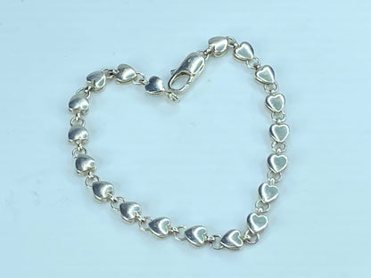 Tiffany & Co Sterling silver Heart Bracelet 8.1g 7.25" JR290