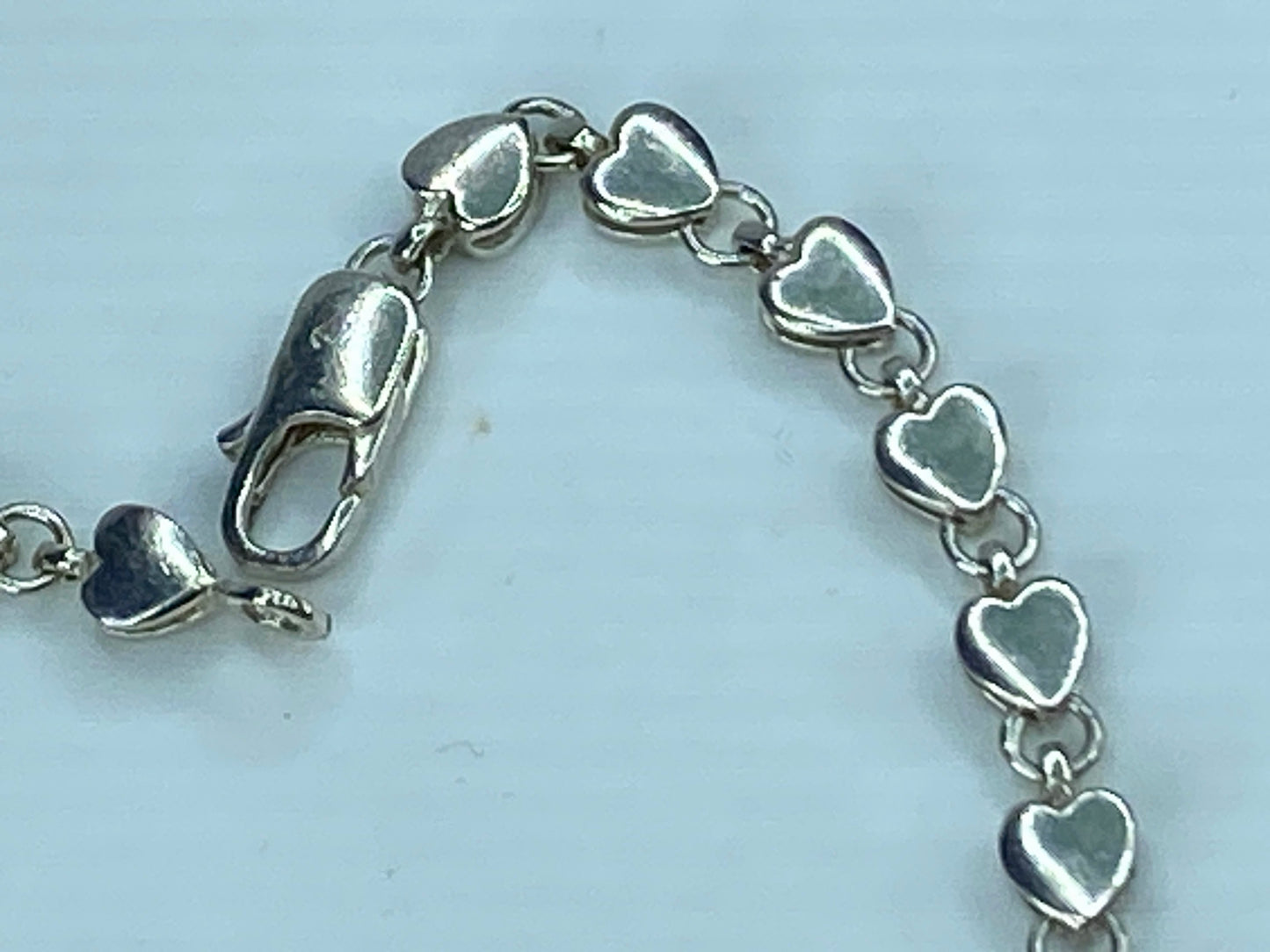Tiffany & Co Sterling silver Heart Bracelet 8.1g 7.25" JR290