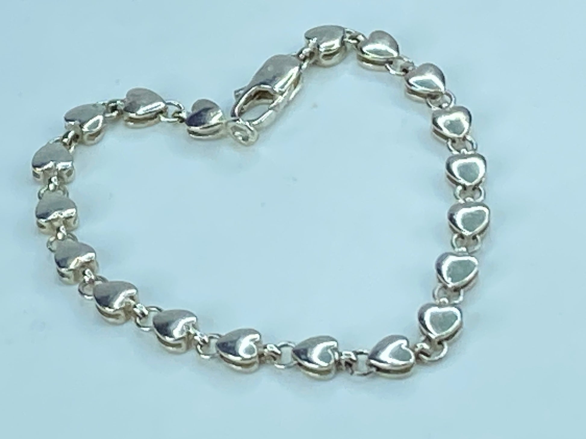 Tiffany & Co Sterling silver Heart Bracelet 8.1g 7.25" JR290