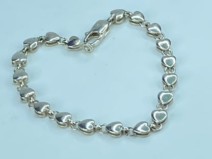 Tiffany & Co Sterling silver Heart Bracelet 8.1g 7.25" JR290
