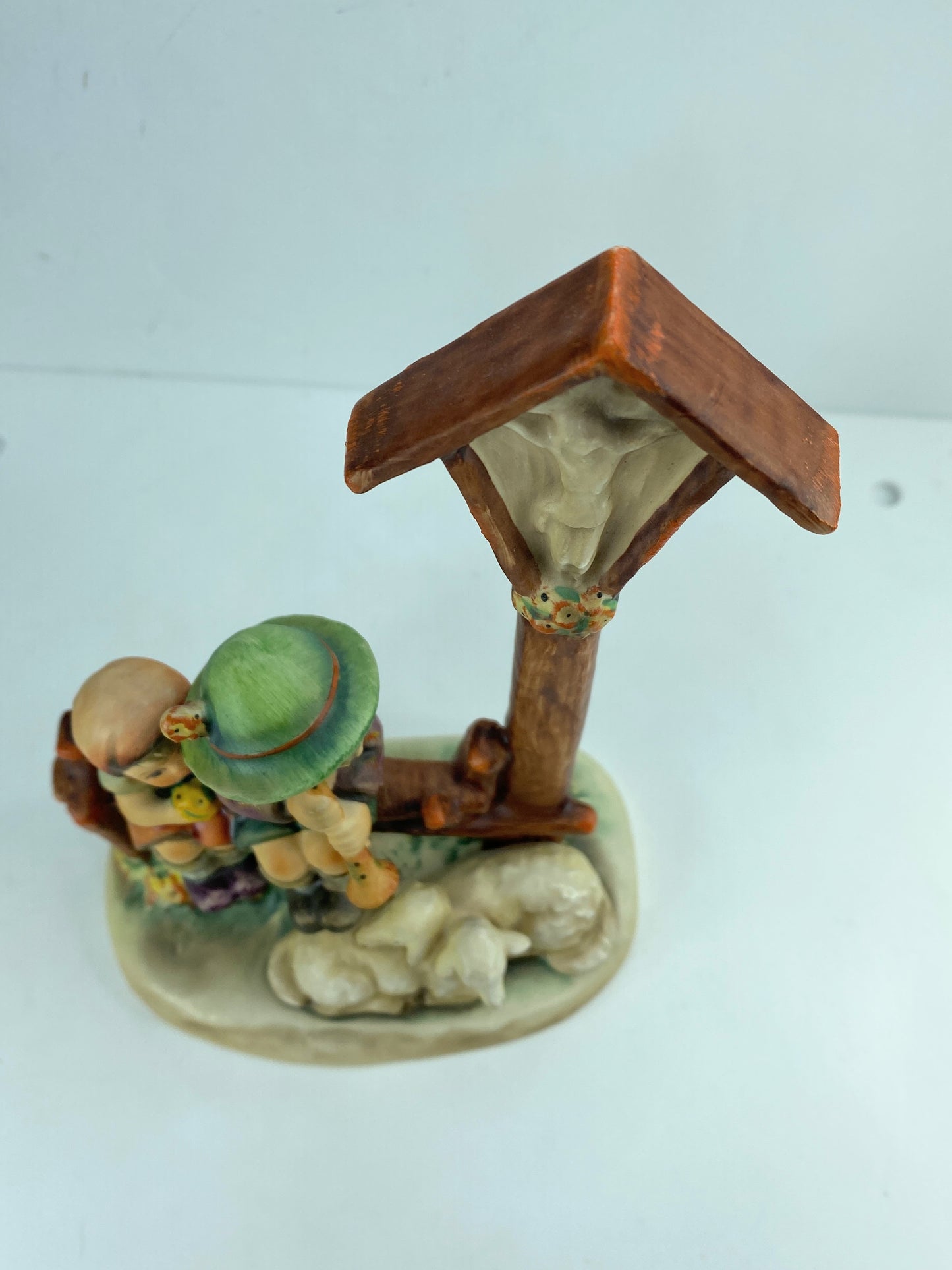 M.J. Hummel #26/2 TMK7 Eventide Boy & Girl on Fence w/ Station of Cross A472