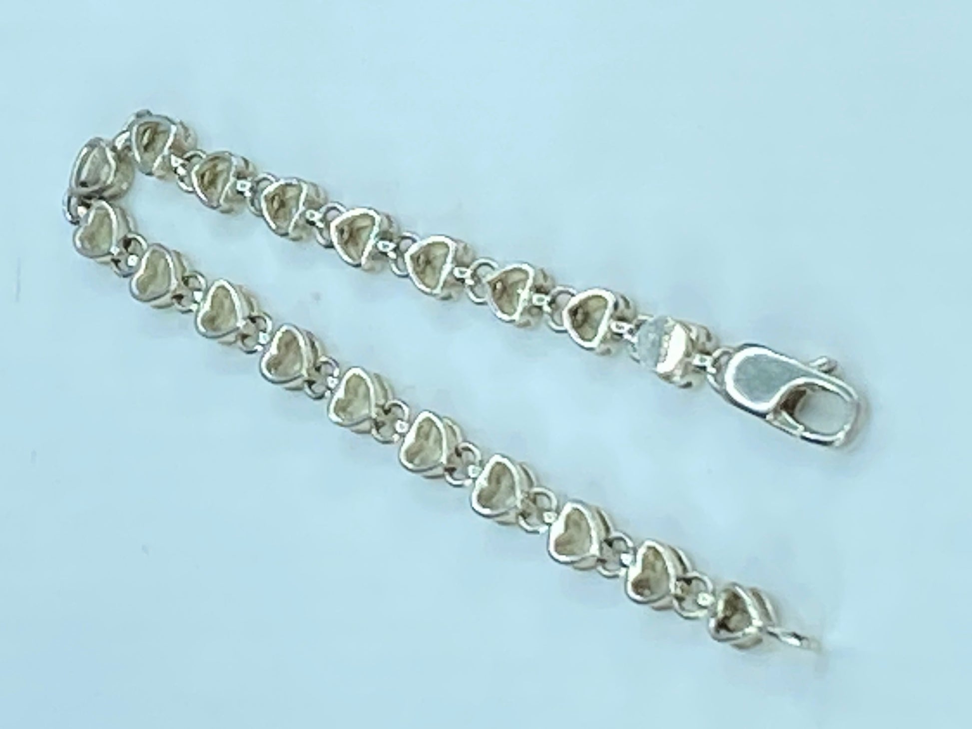 Tiffany & Co Sterling silver Heart Bracelet 8.1g 7.25" JR290