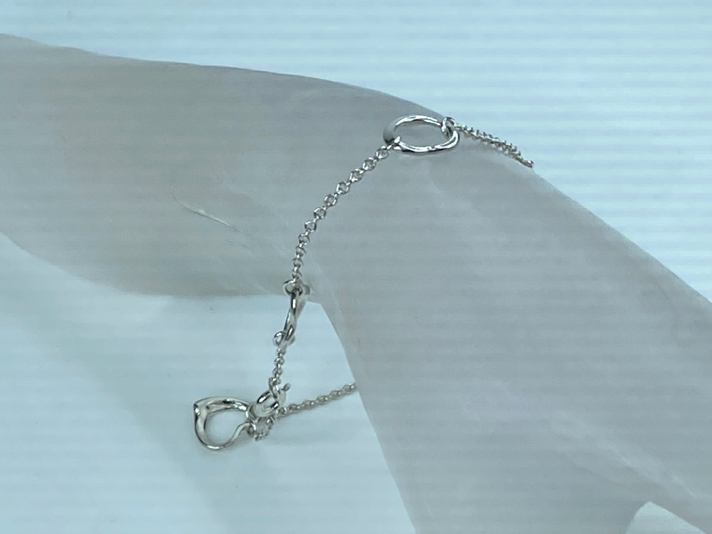 Tiffany & Co. Elsa Peretti Open Heart Bracelet in 925 Sterling 7.0" 2.7g JR291