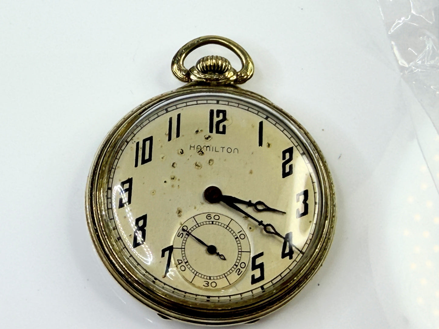 Antique Hamilton 912 14K Solid Gold 17 Jewel Pocket Watch Serviced SS255