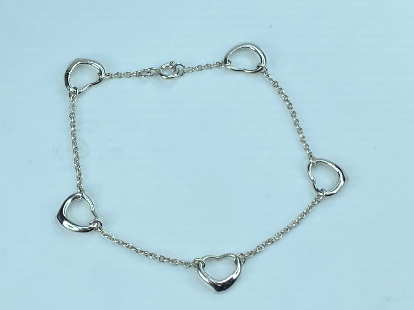 Tiffany & Co. Elsa Peretti Open Heart Bracelet in 925 Sterling 7.0" 2.7g JR291