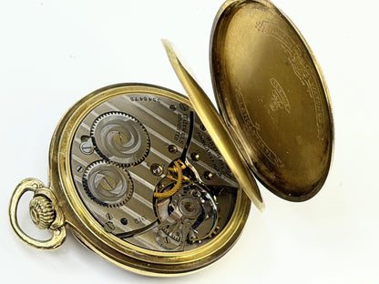 Antique Hamilton 912 14K Solid Gold 17 Jewel Pocket Watch Serviced SS255