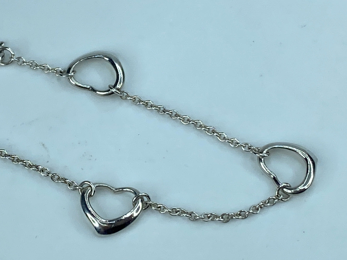 Tiffany & Co. Elsa Peretti Open Heart Bracelet in 925 Sterling 7.0" 2.7g JR291