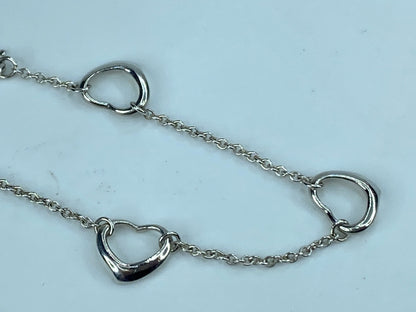 Tiffany & Co. Elsa Peretti Open Heart Bracelet in 925 Sterling 7.0" 2.7g JR291