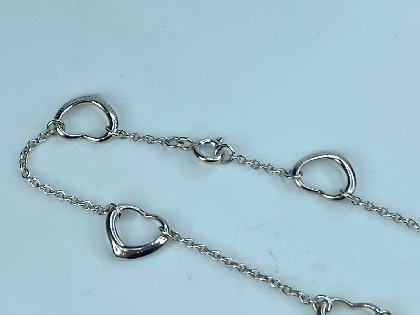 Tiffany & Co. Elsa Peretti Open Heart Bracelet in 925 Sterling 7.0" 2.7g JR291