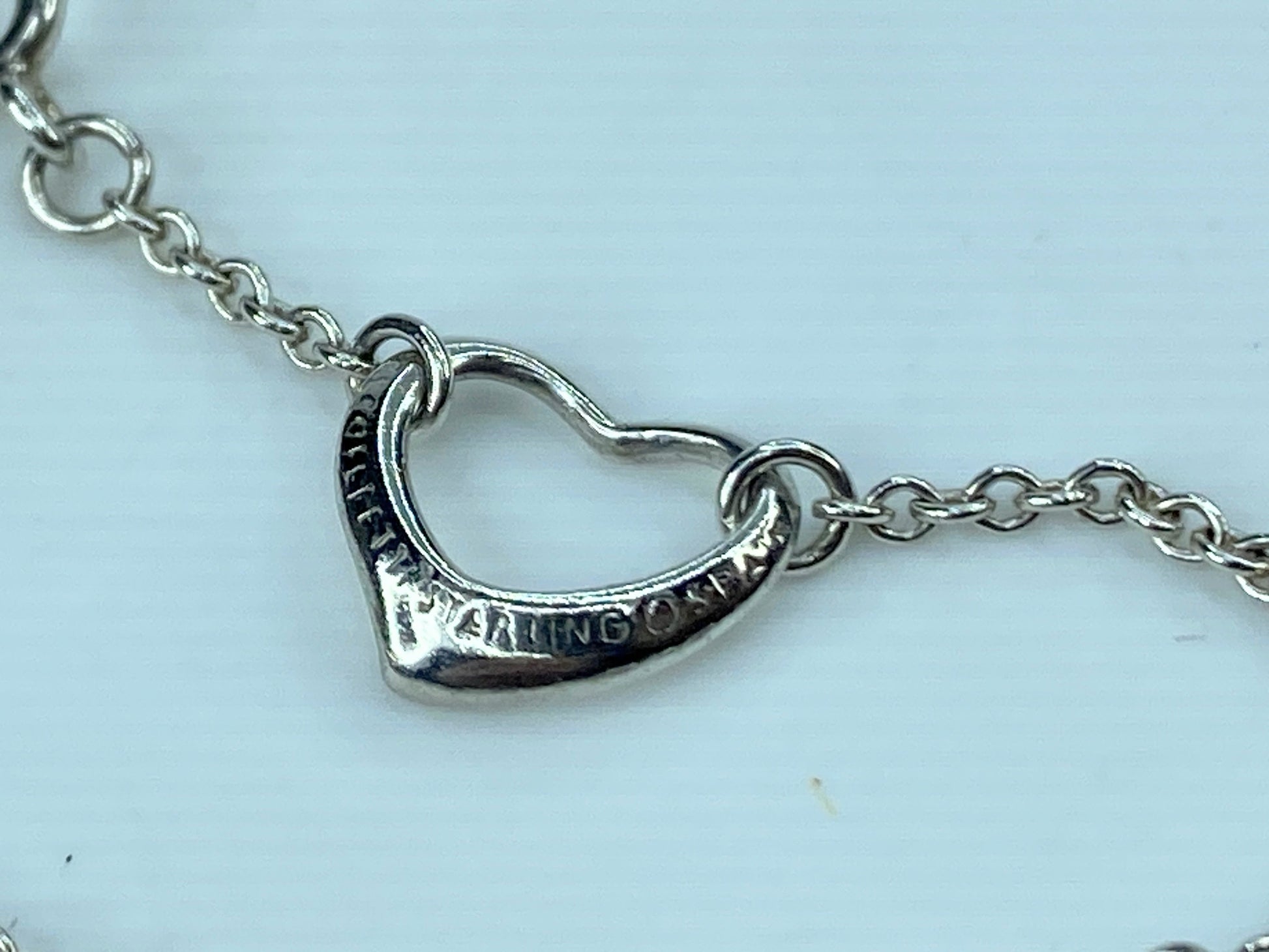 Tiffany & Co. Elsa Peretti Open Heart Bracelet in 925 Sterling 7.0" 2.7g JR291